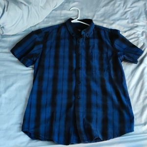 Route 66 Blue Plaid T-Shirt (Medium)